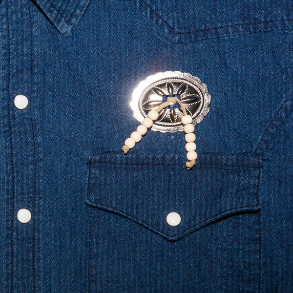 United Rivers Conchos River Cotton-linen button-down shirt with western inspired badge