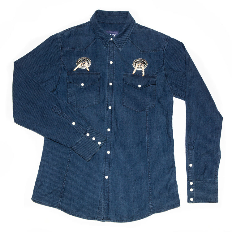 United Rivers Conchos River Cotton-linen button-down shirt front