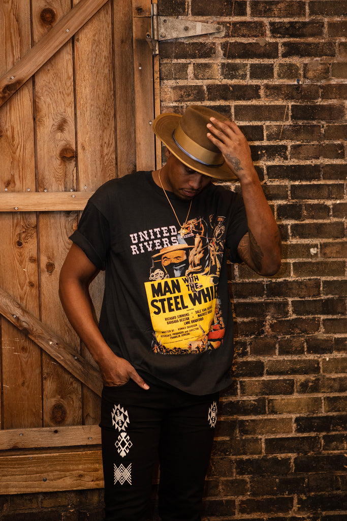 Camiseta Vintage Unisex Rocks-Off - Negro Lavado, Talla S, Algodón, Corte Regular
