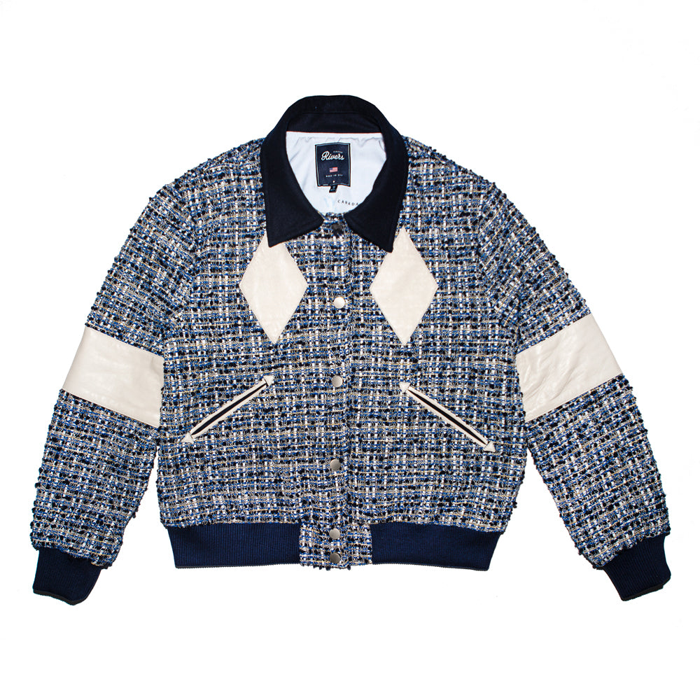 Collection IV Hudson River Tweed Bomber Jacket Small