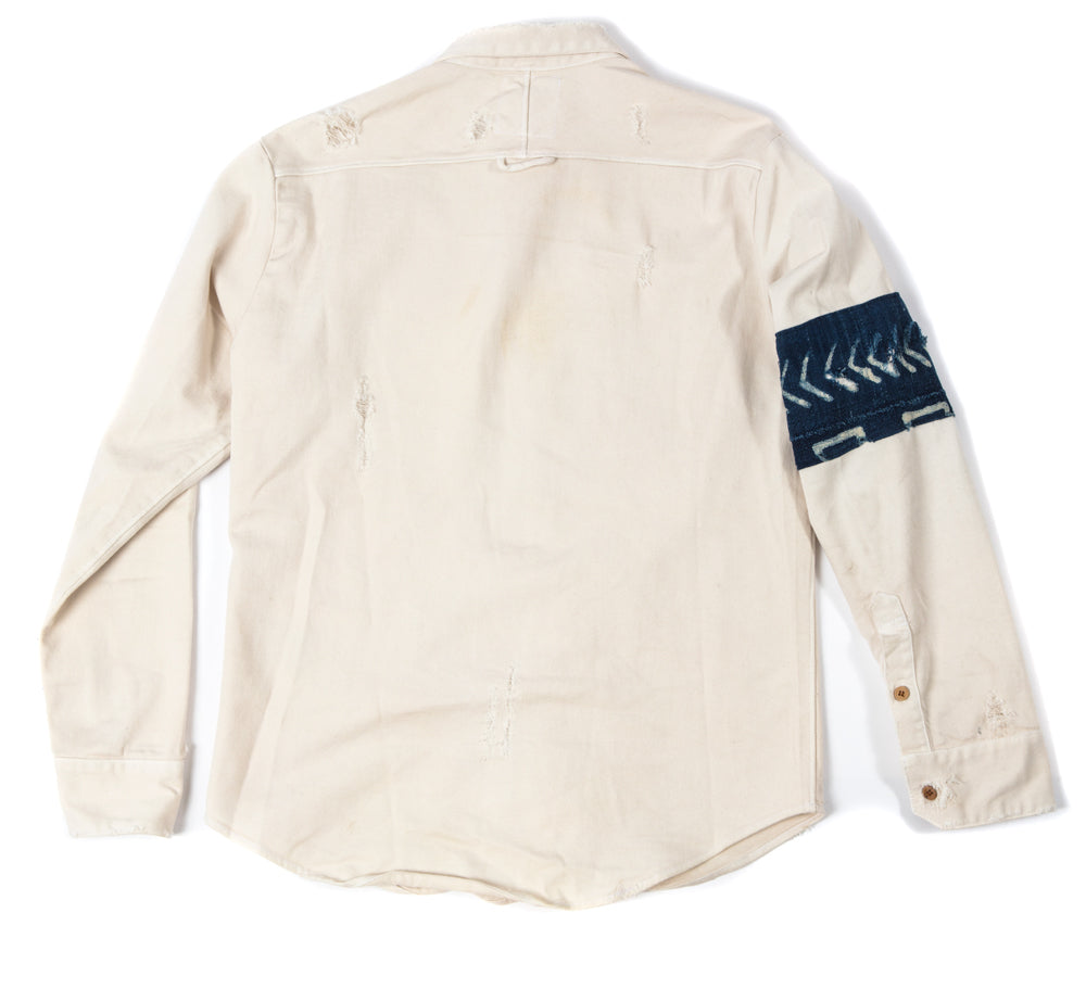 United River African River two-tone twill button-down shirt back